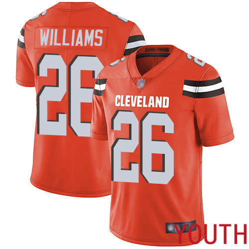 Cleveland Browns Greedy Williams Youth Orange Limited Jersey #26 NFL Football Alternate Vapor Untouchable->youth nfl jersey->Youth Jersey
